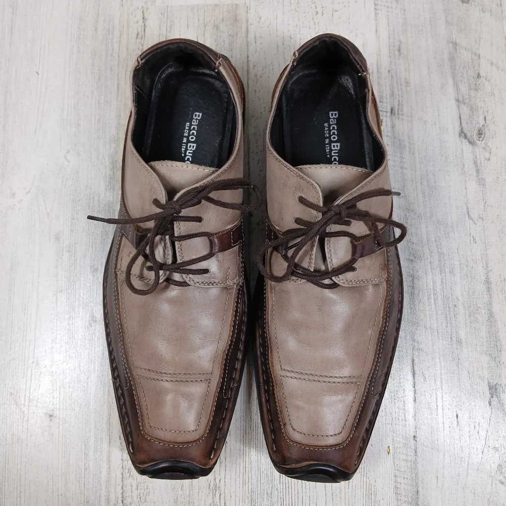 Bacco Bucci Men's‎ Brown Leather Lace Up Oxford Shoes #1064
